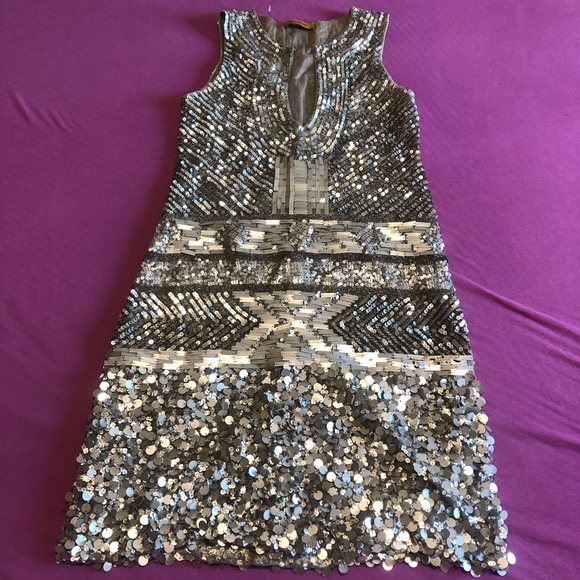 Farahkan sequin silverbeaded dress size XS, Small New! - Picture 8 of 10
